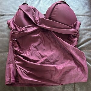Plum Bandeau Tankini Top